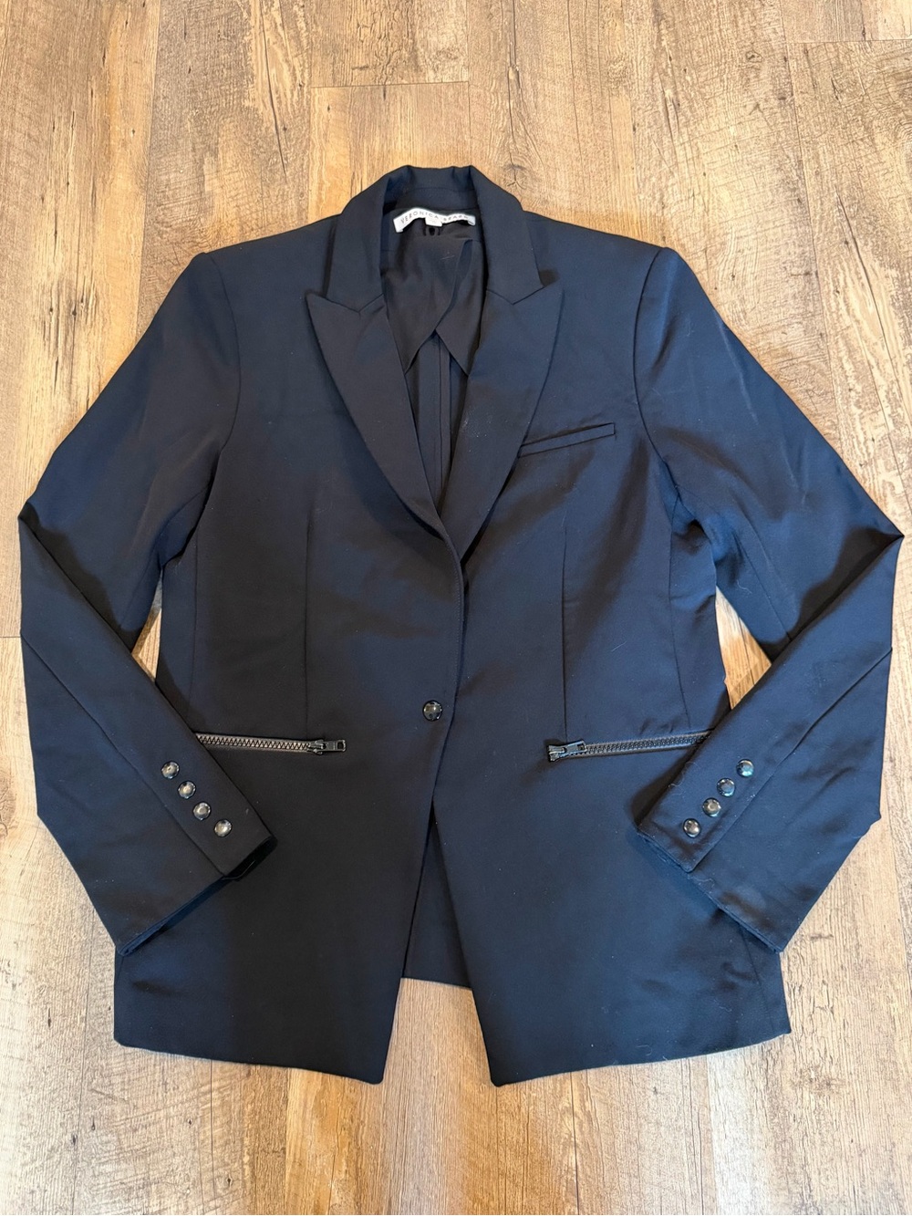 Veronica Beard Core Scuba Schoolboy Jacket $645 Black Single-Button Blazer - Picture 2 of 6
